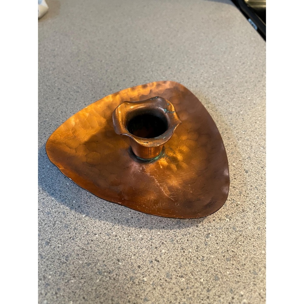 Gregorian hammered copper candle holder USA